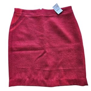New J.Crew Red Wool Blend Lined Pencil Skirt Size 6P